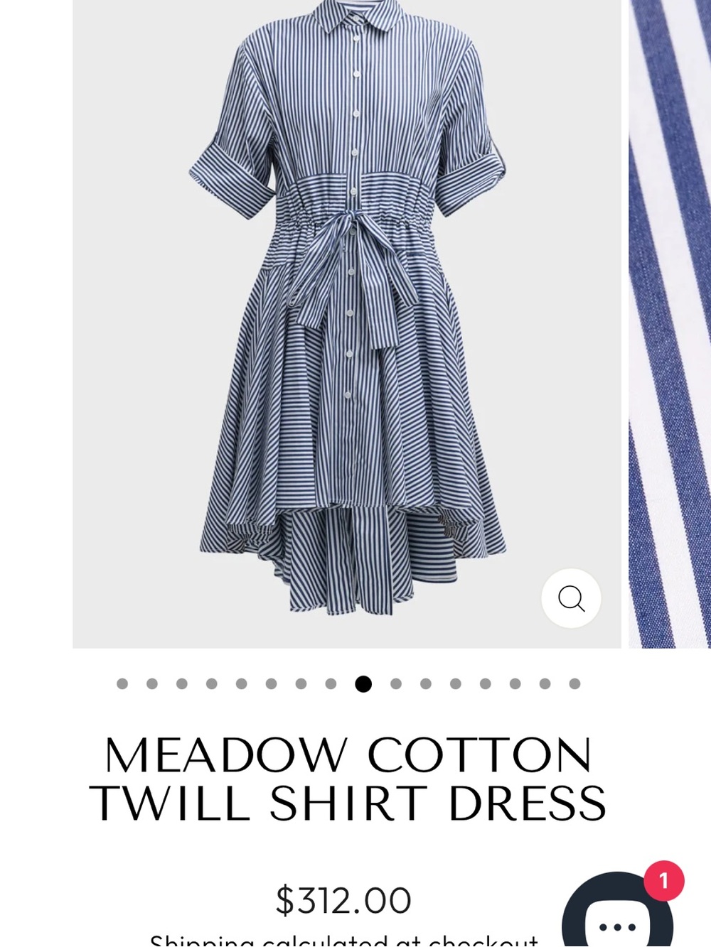 Harshman MEADOW COTTON TWILL Striped SHIRT DRESS Small - Picture 11 of 11